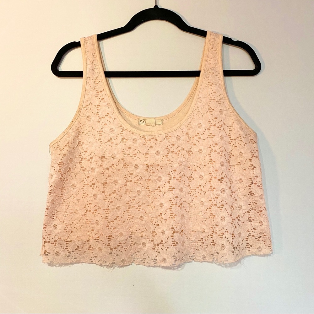 Light pink lace tank top